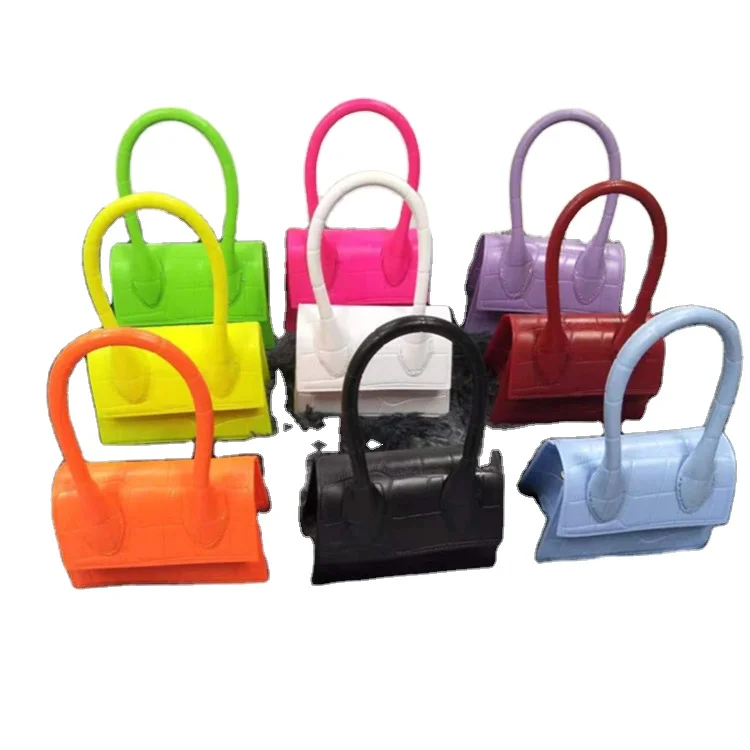 

Hot selling Famous designer handbags girls purse kids mini Jelly bags summer style jelly pvc bag for women 2022, Multi colors for choice