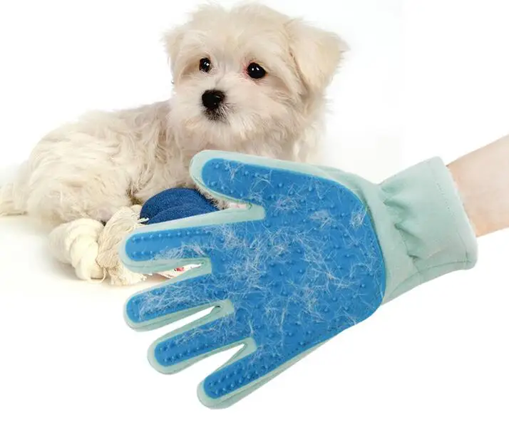 

Dropshipping Pink Blue Upgraded Mitt Cat Groom Stripping Hair Remover dog Grooming pet Dog Grooming Glove