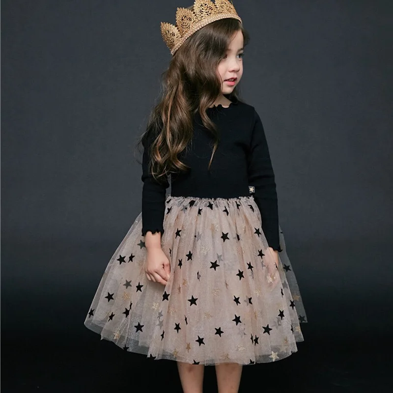 

Baby Girl Autumn Children's tulle Solid Party Kids Princess fairy Dress, Picture shows