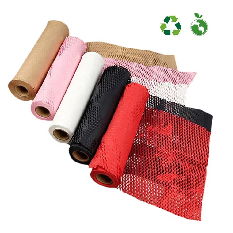 

Eco-friendly kraft paper packaging cushioned material Honeycomb wrap packaging paper roll Honeycomb paper