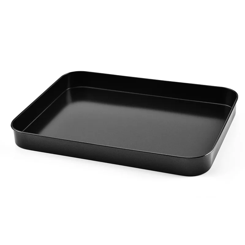 

10 inch Rectangle Straight Baking Tray Non stick carbon steel bakeware cake pan Bread Tray Baking Dish, Black