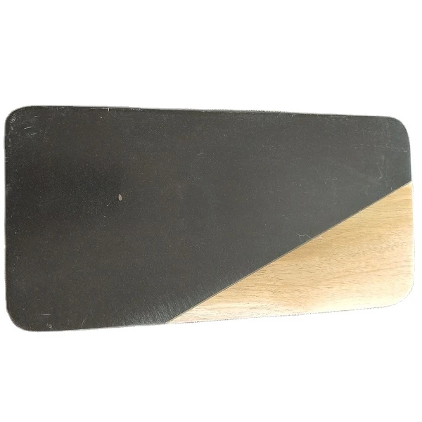 

Rectangular black slate splicing solid wood cutting board fruit plate
