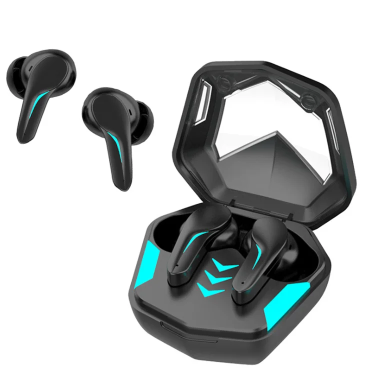 

New Gaming Mode Earphone tws earbuds True Wireless Earbuds with Charge Case Cool Earphone Mini Sports Stereo with LED light