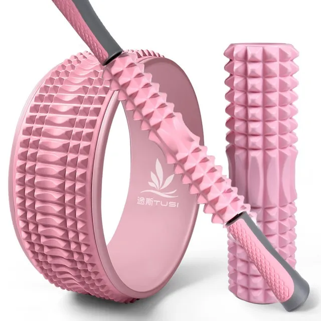 

pilates fitness adjustable yoga massage wheel set stick EVA Foam foot roller massage column for body foot back
