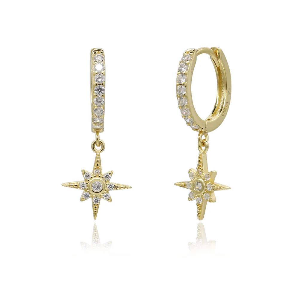 

2021new gold plated women jewelry diamond hoop earrings