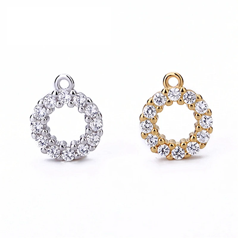 Tiny Flower Charms Necklaces Earrings Use 925 Sterling Silver Micro Setting Zircon Pendants Jewelry Accessories for Women