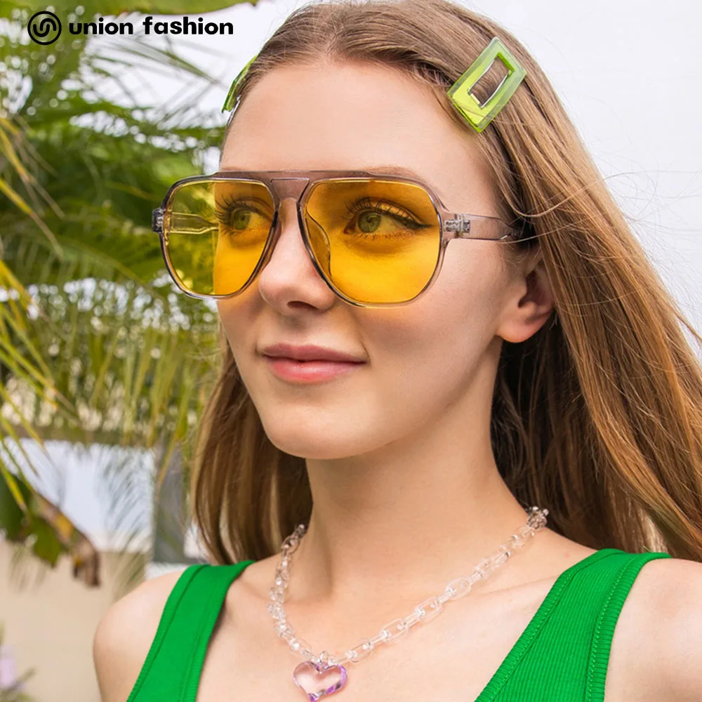 

2022 New Fashion Trending Big Size Retro Plastic Square Frame Sunglasses Women Men