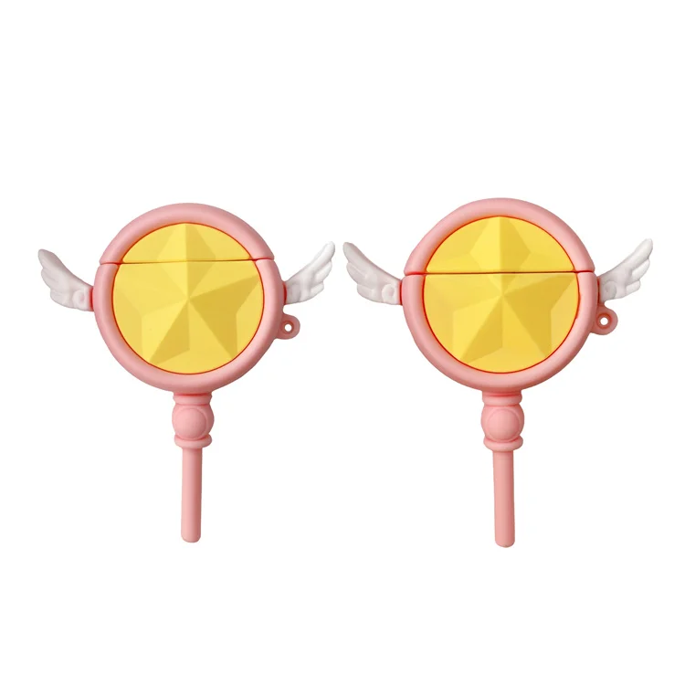 

Luxury Girl Kids Cute 3D Pink Magic Wand Soft Cover Waterproof Silicone Case for Airpods 1 2 Pro for Air Pods