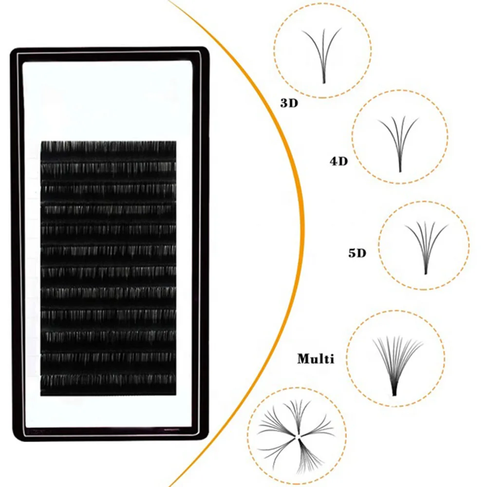 

0.03 0.05 autofan lashes fast fanning eyelash extensions easy fan volume fans 25mm volume eyelash extension, Natural black