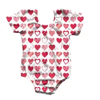 

red hearts print short sleeve onesies baby girl leotard toddler romper milk silk baby jumpsuit
