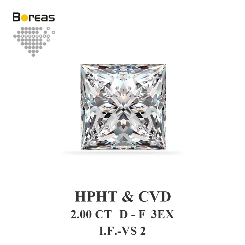 

Excellent Cut 1.5ct DEF Color VS1 Princess Cut Shape Lab Created Polished Diamond With Igi Certificate Cvd Diamonds