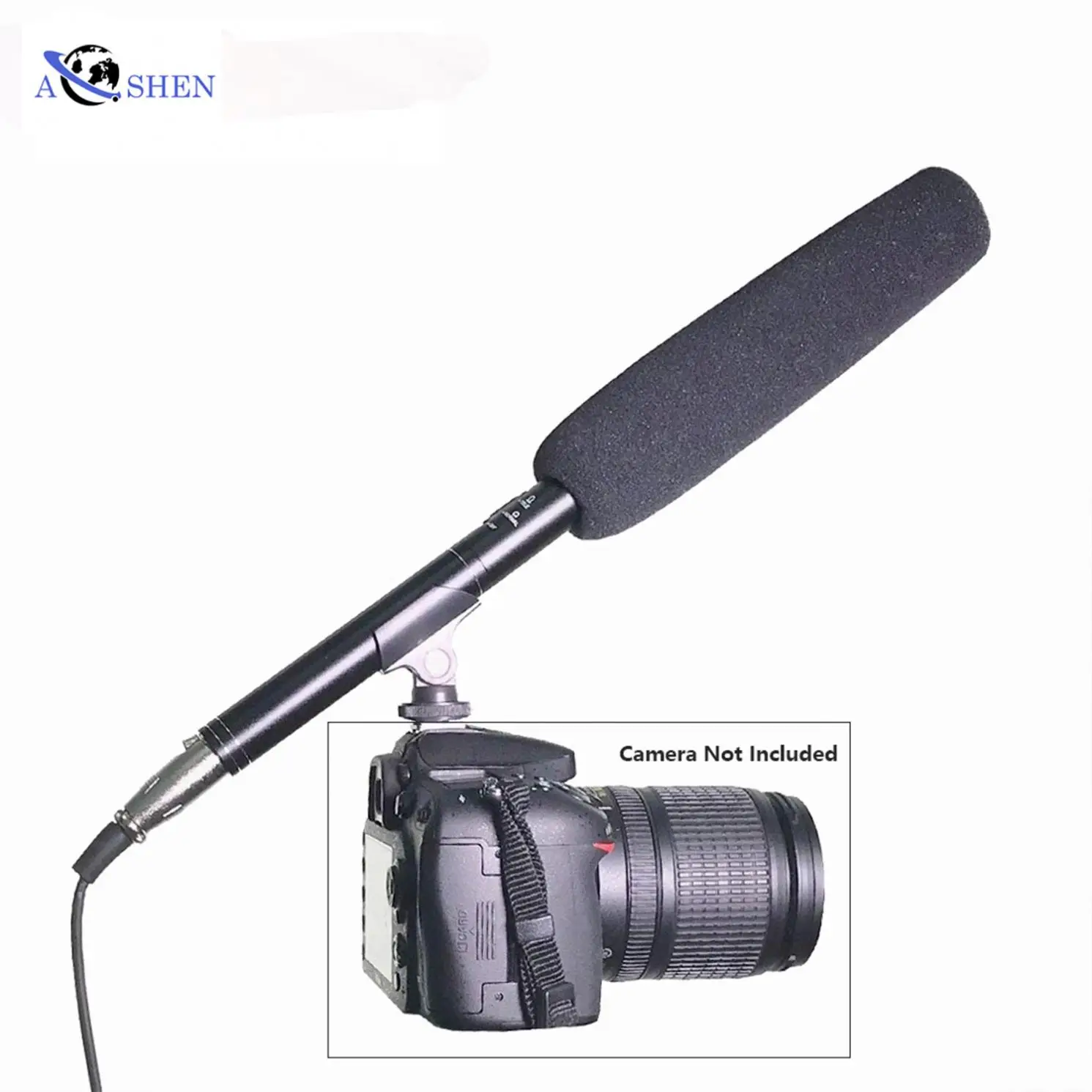 

Professional video Interview Microphone for Camera amplifier DSLR Recording Handheld wire condenser broadcasting mic w/ mic clip