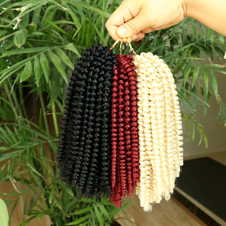 

nubian spring twist 8inch red curly xuchang hair extensions braid crochet samples china hair distributors, #1b#27 #30#613#bug#t27 #t30#tbug#tb/30/27#tb/350/613