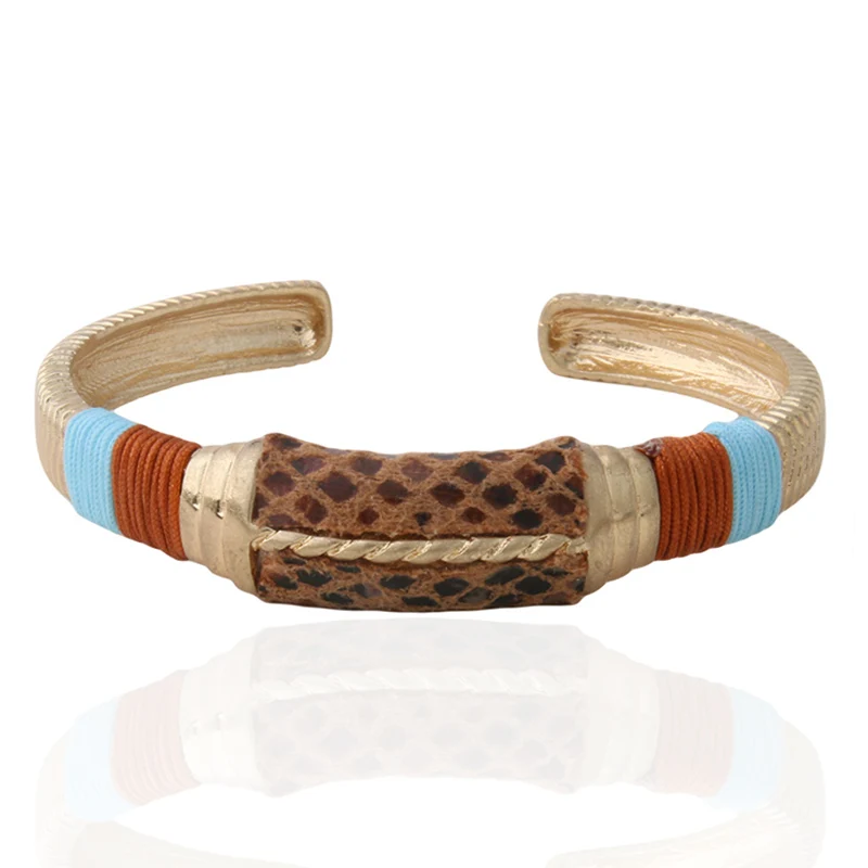 

NeeFu WoFu New women's fashion popular classic charm zinc alloy Ethnic style metal leather bracelet women's bracelet