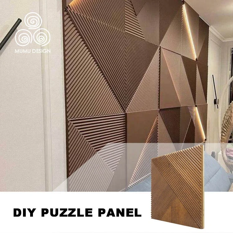 

MUMU 3D Decor Luxury Sense Of Design Embossed Effect Texture Natural Wood Grain Interior Wall Panel