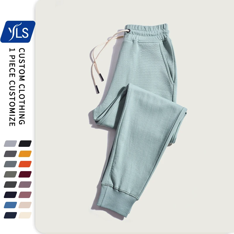 

Customized Wholesale Plain Joggers Pants Thick Stacked 100% Cotton Sweatpants With Pockets