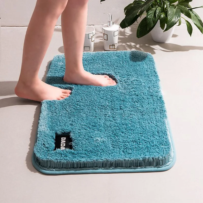 

High Quality Extra-Soft Plush Bath Shower Bathroom Rug Microfiber Material Super Absorbent Shaggy Bath Rug, Customized color