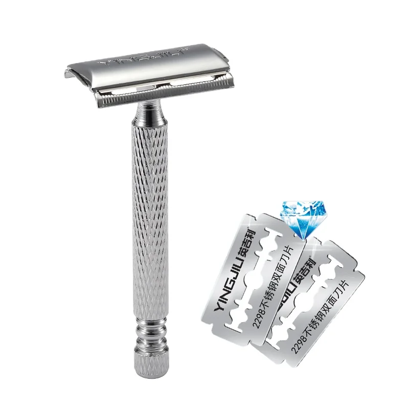 

Men's shaving razors Single razor blades men shave safety razor, Silver