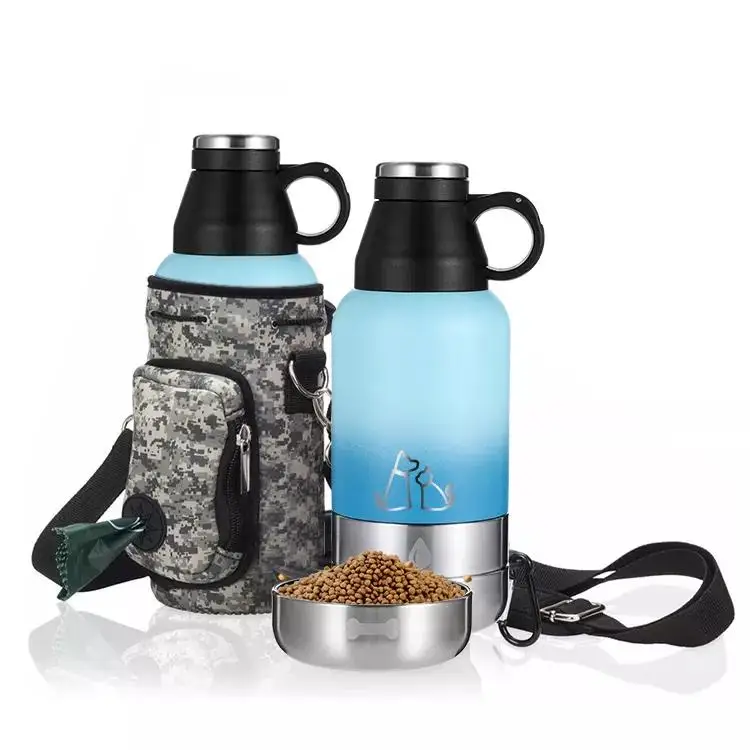 

32oz 64oz Insulated Dog Water Bottle Feeder Stainless Steel Portable Pet Dog Travel Bowl Dog Water Bottle