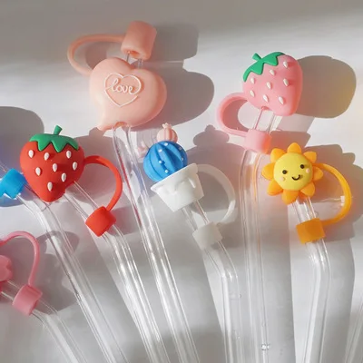 

Cartoon Creative Cute Dust-proof Sealed Drinking Splash-proof Reusable Drinking Straw Hat Home Kitchen Silicone Straw Covers