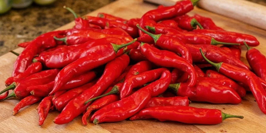 Fresh chili peppers ready to be dried