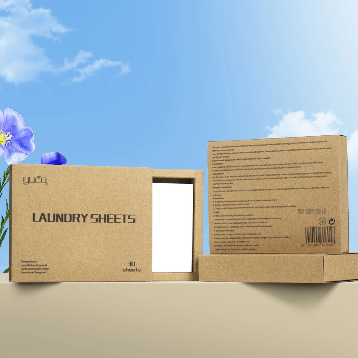 Customized Your Logo Factory Price Biodegradable Laundry Detergent Sheets Strip Eco Friendly with 30 Loads Per Bag