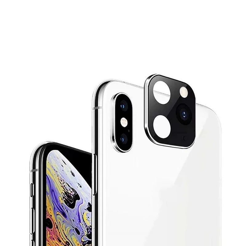 Luxury Metal Back Camera Lens Film Tempered Glass Titanium Alloy Case for iPhone X XS MAX,Lens Seconds Change to iPhone 11 Pro