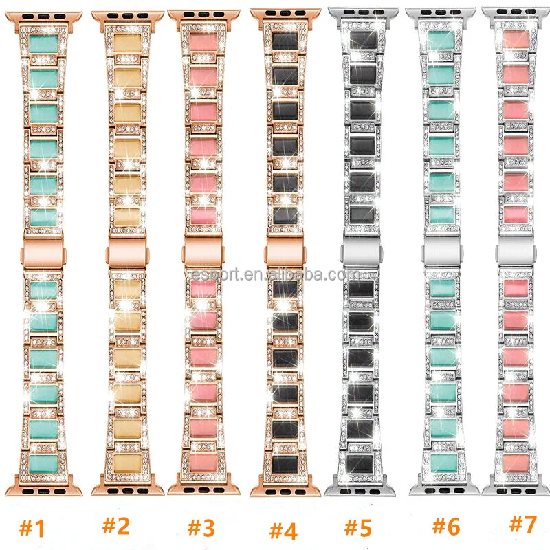 

watch Band titanium alloy Diamond Watch Band Luxury Stainless Steel Bracelet Strap Watch Bands for Apple iWatch 23456 38mm 42mm