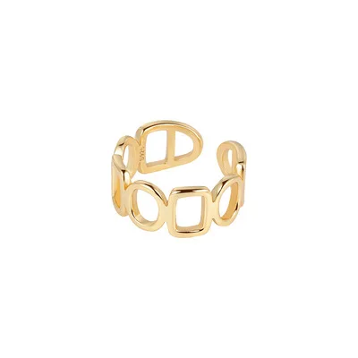 

925 Sterling Silver Ring Cain Shape 18K Gold Plated Fashion Ring For Women Custom Jewelry