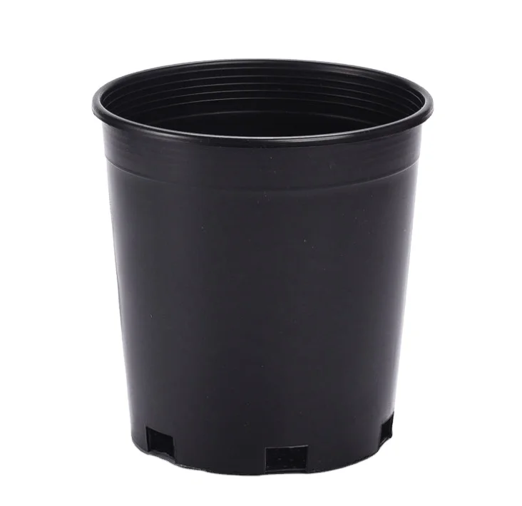 

1 gallon round plastic black flower pot nursery pot nursery planter