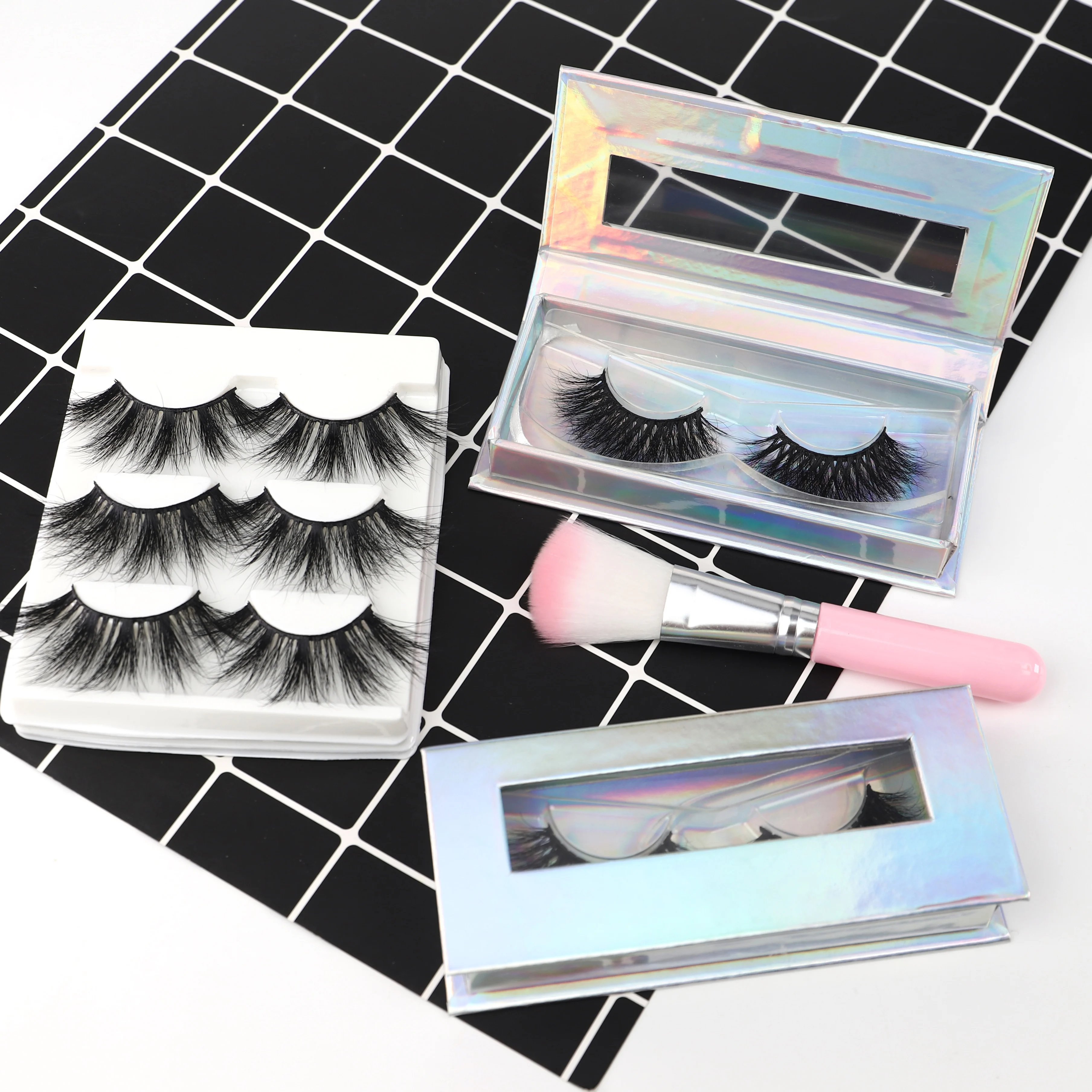 

2021 wholesale 6D short false faux mink eyelashes with custom packaging