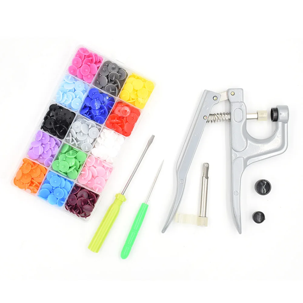 

150 Sets T5 Snap Buttons + Press Pliers Set Hand Punching Tool T3 T5 T8 Snap Clamp for DIY Sewing