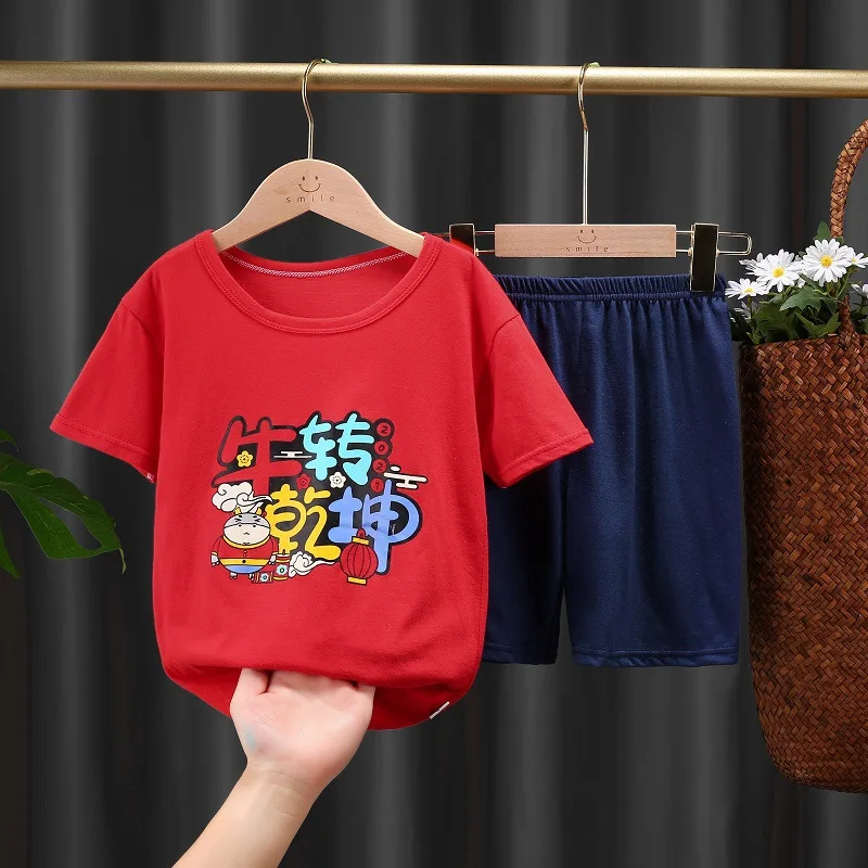 

Cheap kids summer cotton short sleeve suit factory outlet, Picture shows