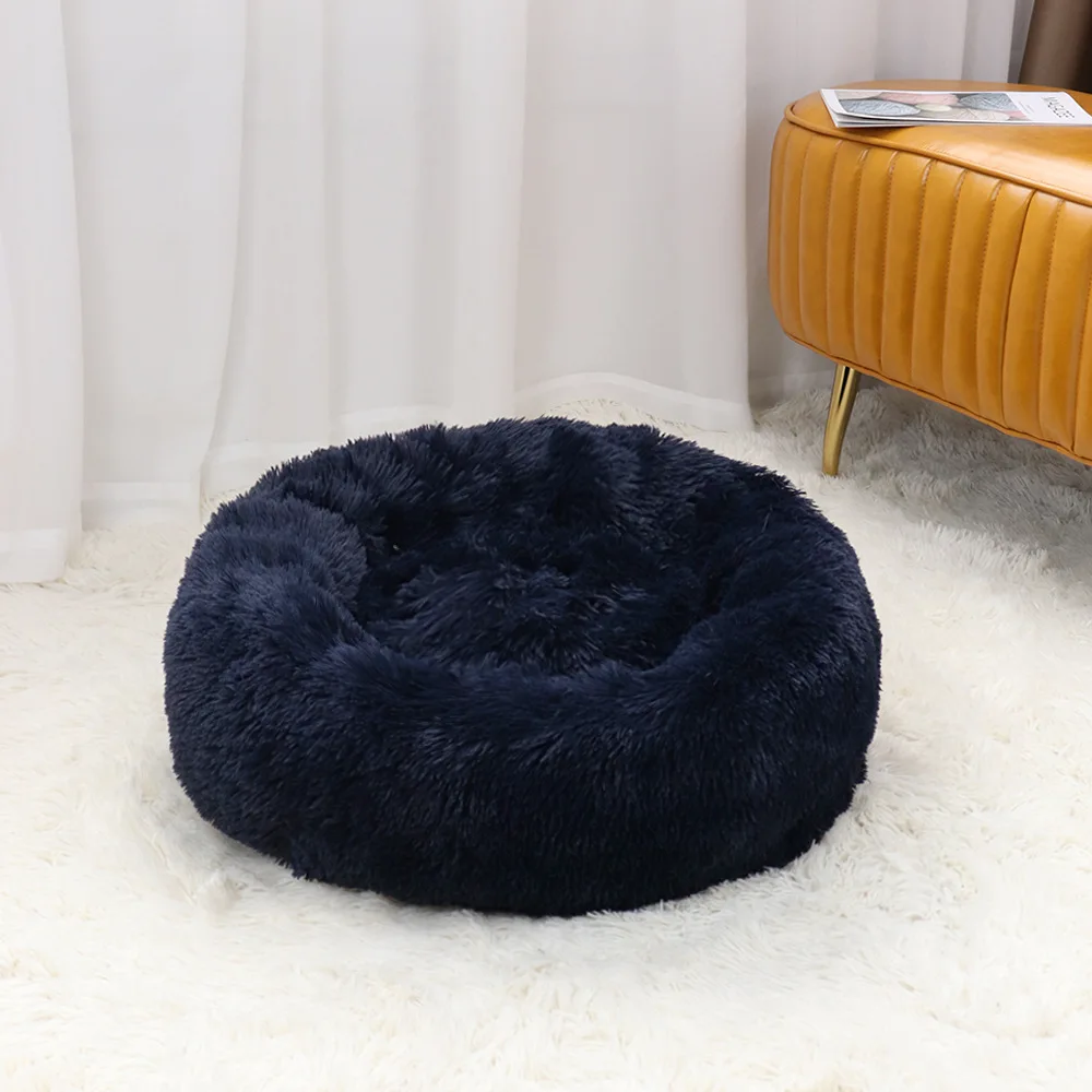 

Pet Accessories More Size Removable Cover Indoor Snooze Sleeping Warm Calming Soft Round Dog Bed Eco Friendly
