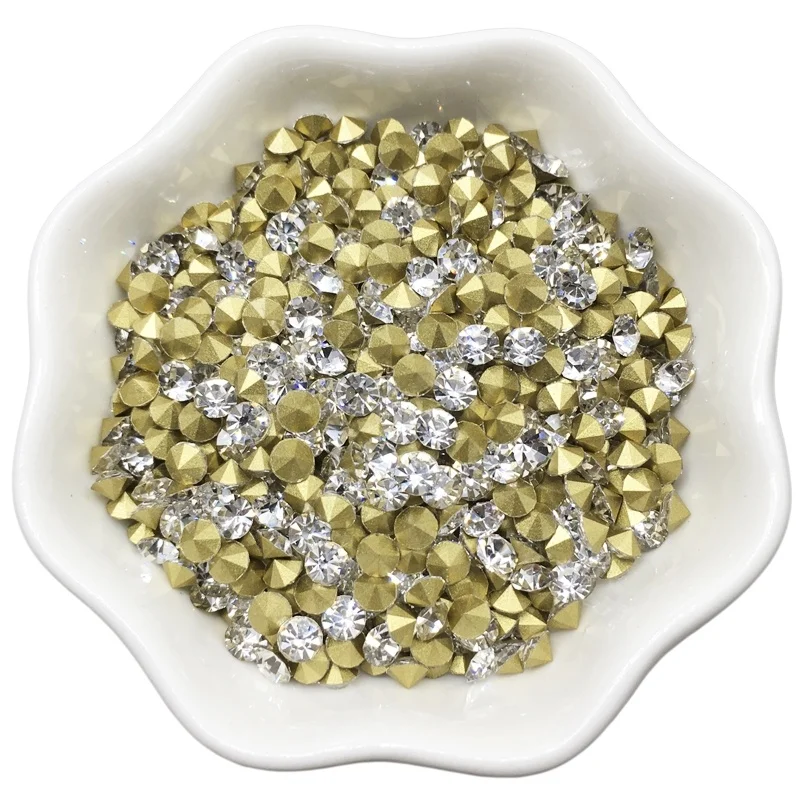 

sharp bottom water diamond Sparkling Glass Point Rhinestone Loose Crystal Stone factory direct deal rhinestone, White