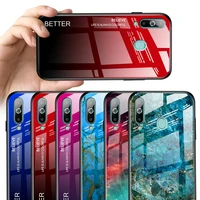 

Luxury Glass Cover Phone Case For Samsung Galaxy A40 A50 A60 A70 Silicon Star Space Coque Tempered Glass Phone Case Capa Fundas