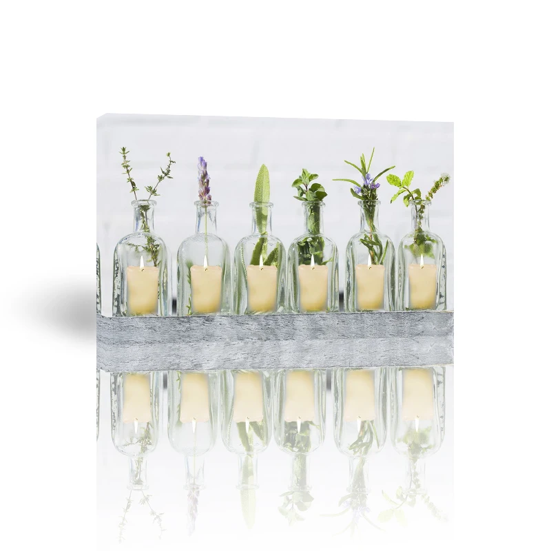 

Candle Arts Painting Wall with Plastic Canvas Painting Canvas Eco-friendly Free Home Decoration Accessories Hanging Panel CN;FUJ, Photo show