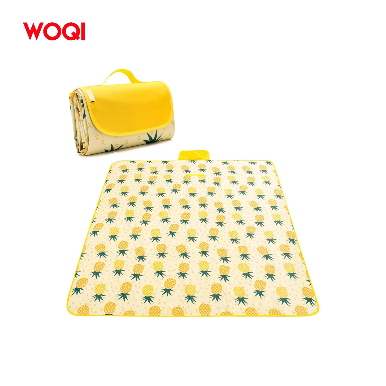 WOQI Foldable Portable Extra Large Striped Beach Mat Waterproof Outdoor Picnic Mat Blanket