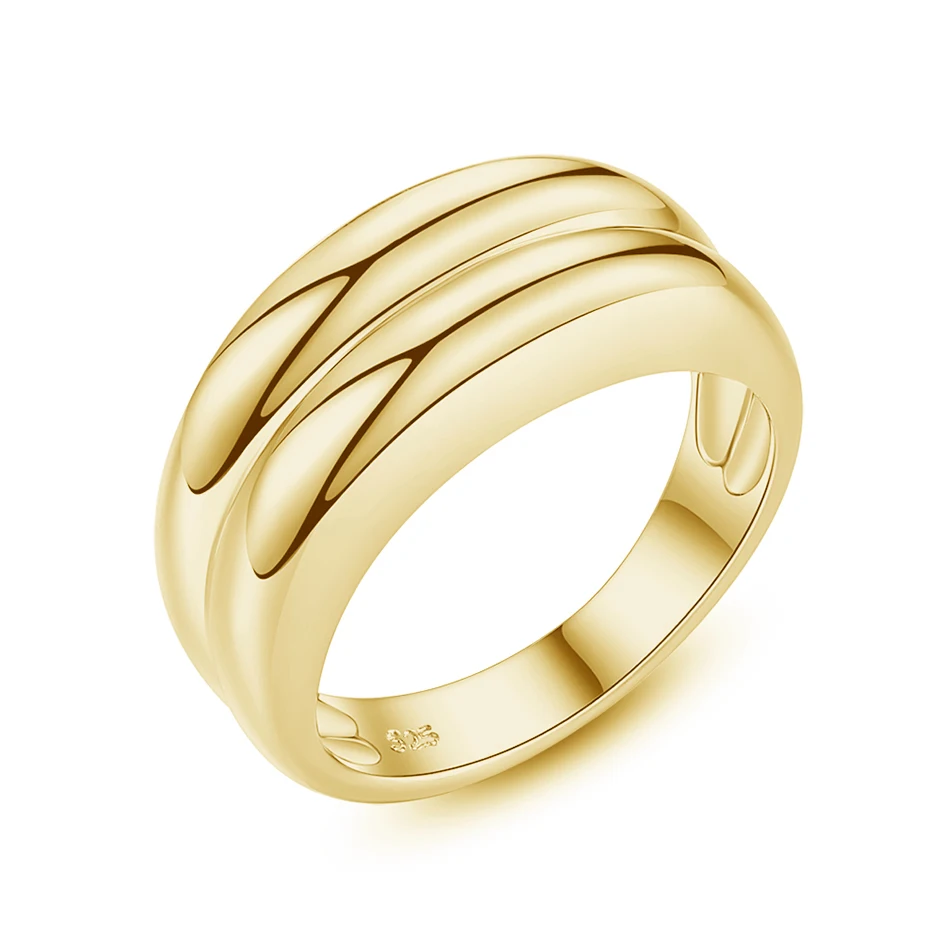 

Brass double Ring Jewelry Wholesale Brass 18K Gold Plated Finger Ring For Women
