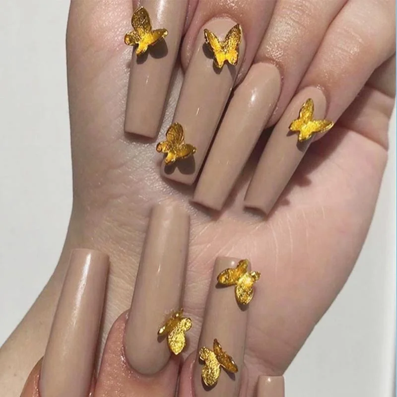 

3d Gold Nail Charms Matte Nails Supplies Acrylic Nail Art Decoration Tools, Picture
