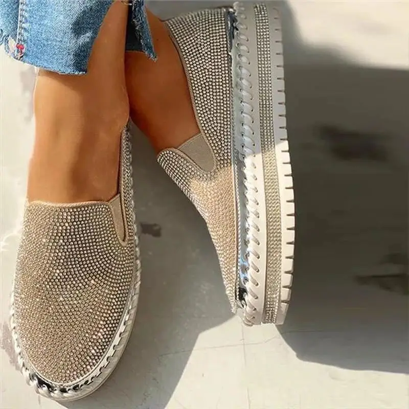 

2022 Spring New Style Thick Soled Casual Rhinestone All-Match Platform Women'S Casual Shoes