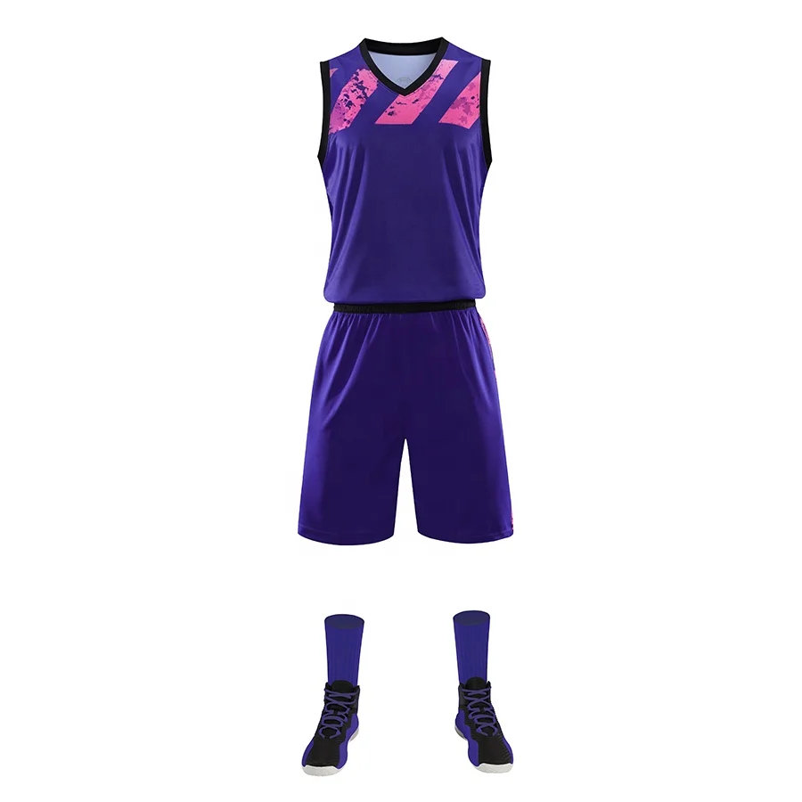 

plain custom men/youth basketball jersey and shorts, Purple