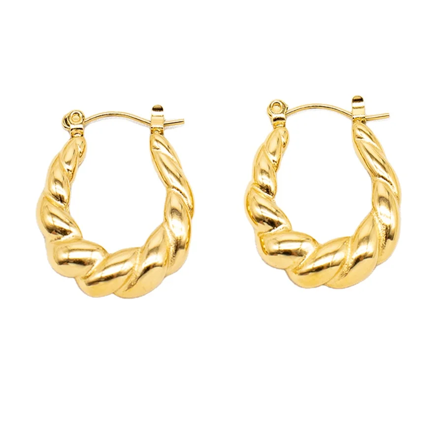 

Elegant Jewelry Vintage Earring Chunky Earrings Gold Twisted Hoop Earrings