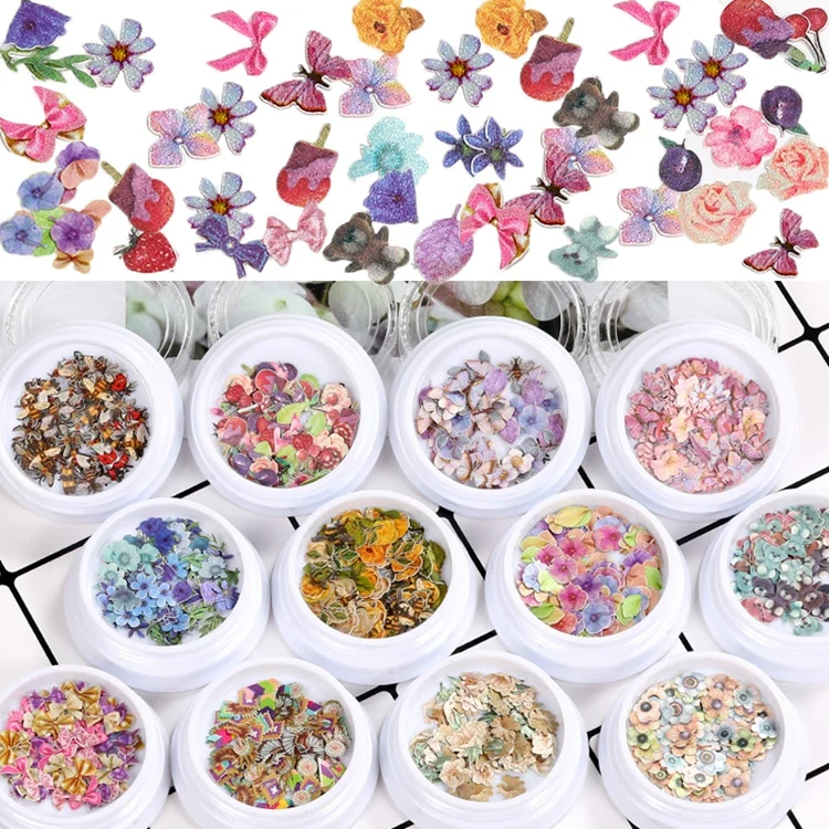 

Animals Plants Color Flowers Insects Butterfly Bear Nail Jewelry Designers Nail Stickers, Colorful