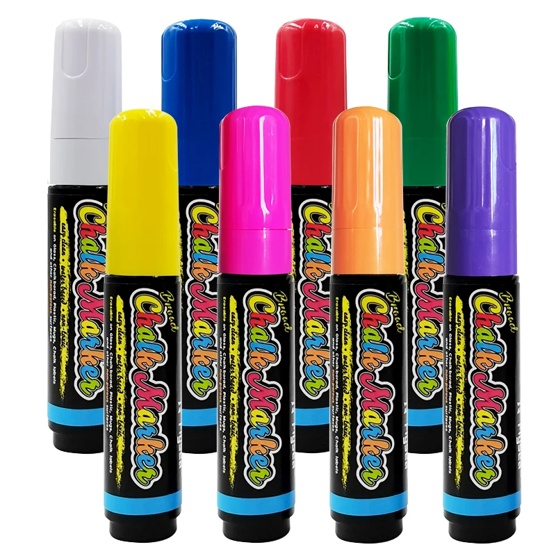 Premium Flat Tip Liquid Chalk Marker Set Dry Erase Pens for Blackboard Windows Chalkboard Signs Loose for Bistro Signage
