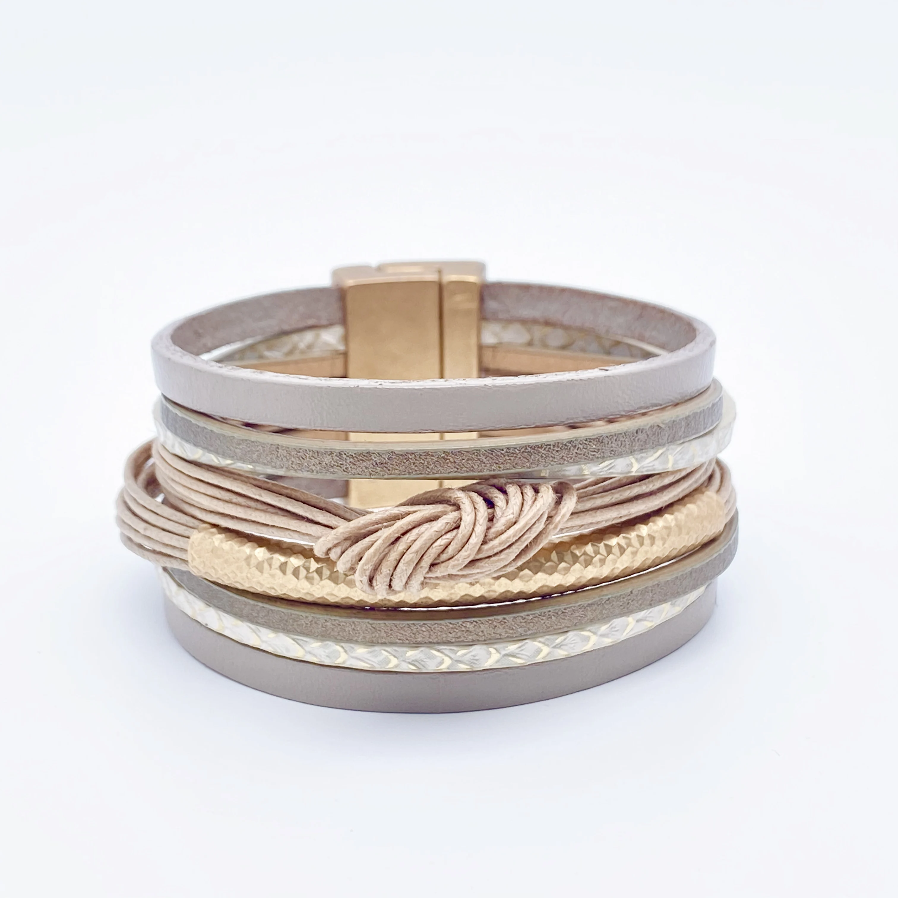 

High Quality Luxury Design Eco Friendly Braided Rope Alloy Leather Charm Bracelets