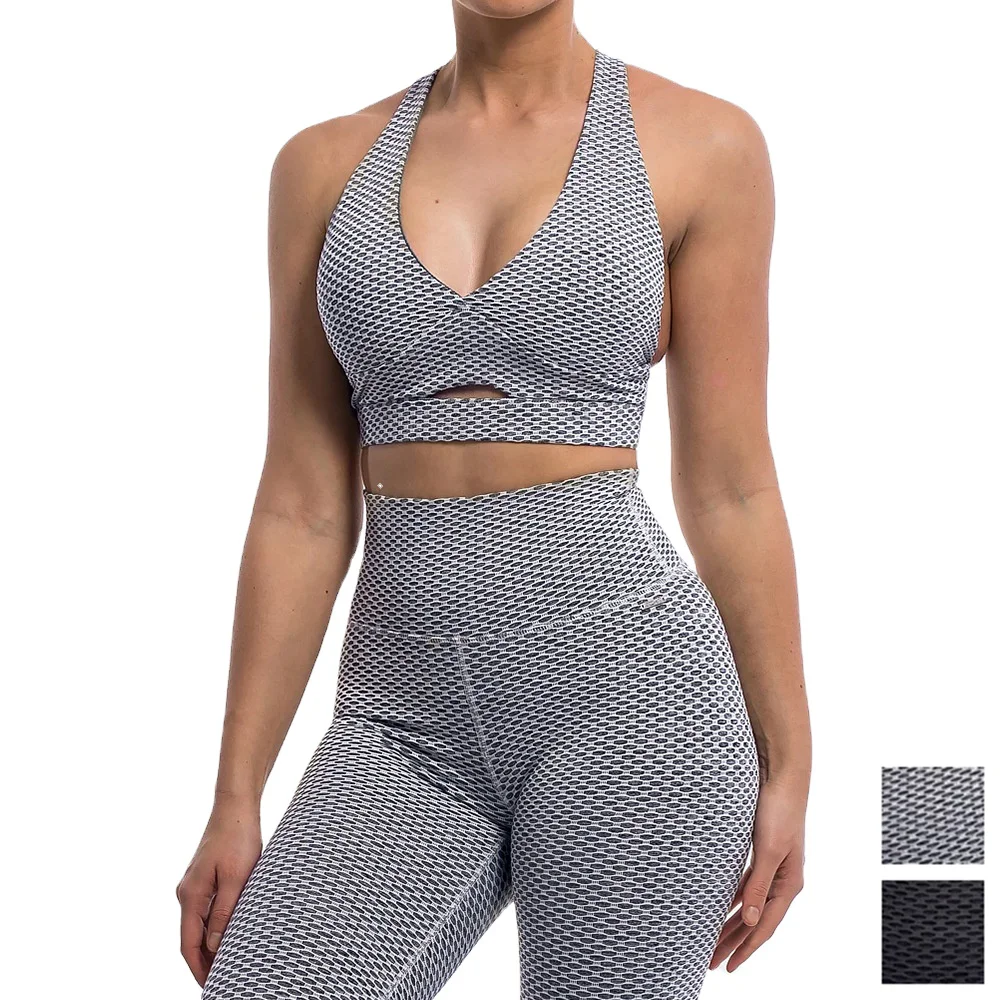 

Wholesales Ins Hot Yoga Suit Fitness Sports Bra Leggings Workout Women Sports bra set, Customized colors