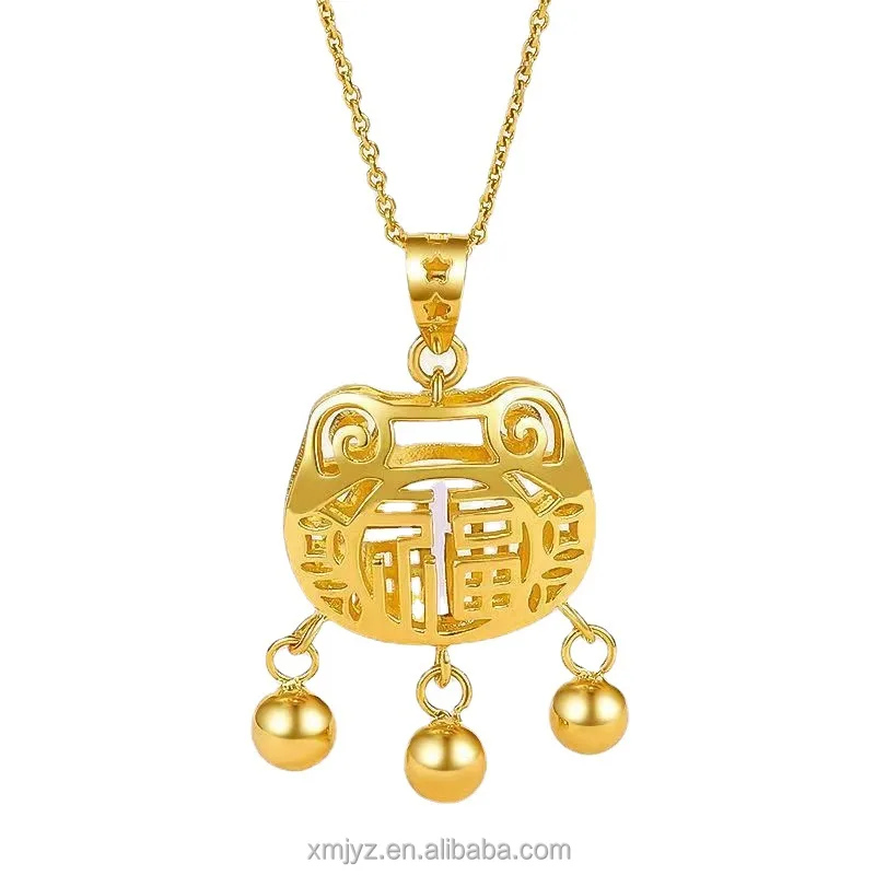 

Vietnam Placer Gold Hollow Fu Character Longevity Lock Children's 100-Year-Old Lock Ancient Law Inheritance Fu Character Bell