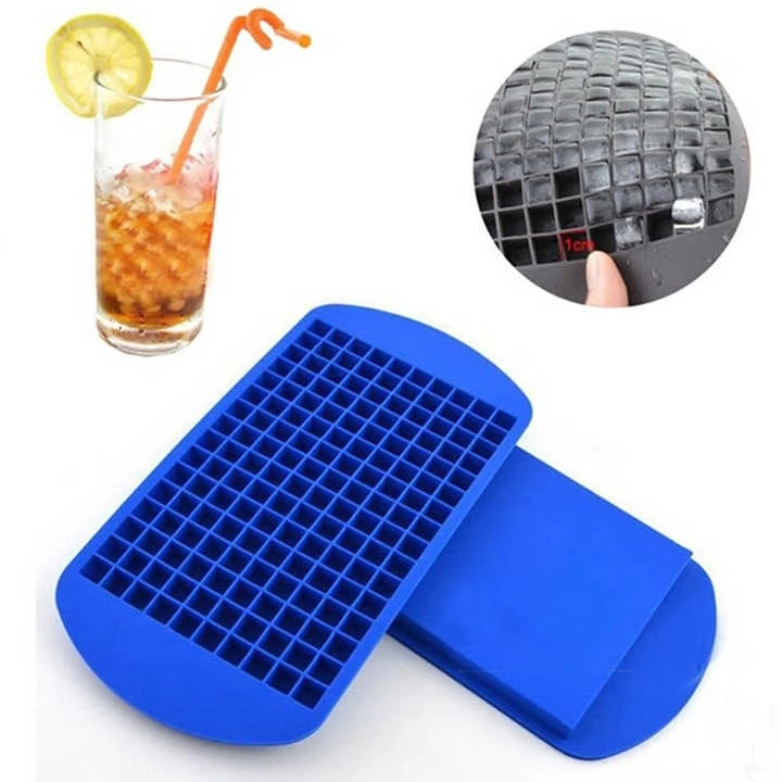

Reusable 160 Mini Square Shape Silicone Ice Cube Tray for Whiskey Frozen Drink Ice Molds, Black,dark blue,red,transparent,gray