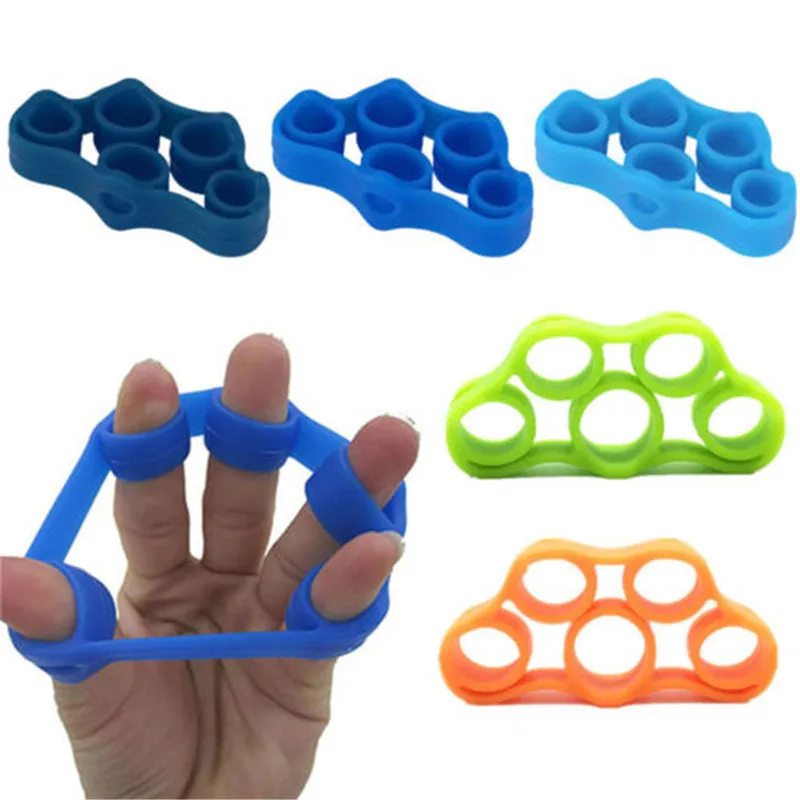 

Best Selling Novelty Finger Strengthener Exercise Hand Resistance Bands Elastic Silicone Finger Stretcher for Exercise Finger, Green,orange and blue